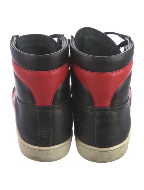 Saint Laurent Leather Colorblock Pattern Sneakers