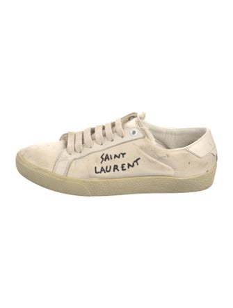 Saint Laurent Canvas Distressed Accents Sneakers