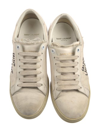 Saint Laurent Canvas Distressed Accents Sneakers