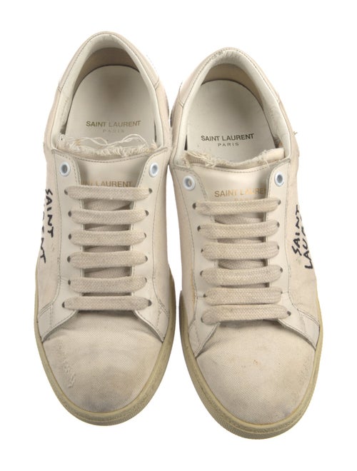 Saint Laurent Canvas Distressed Accents Sneakers
