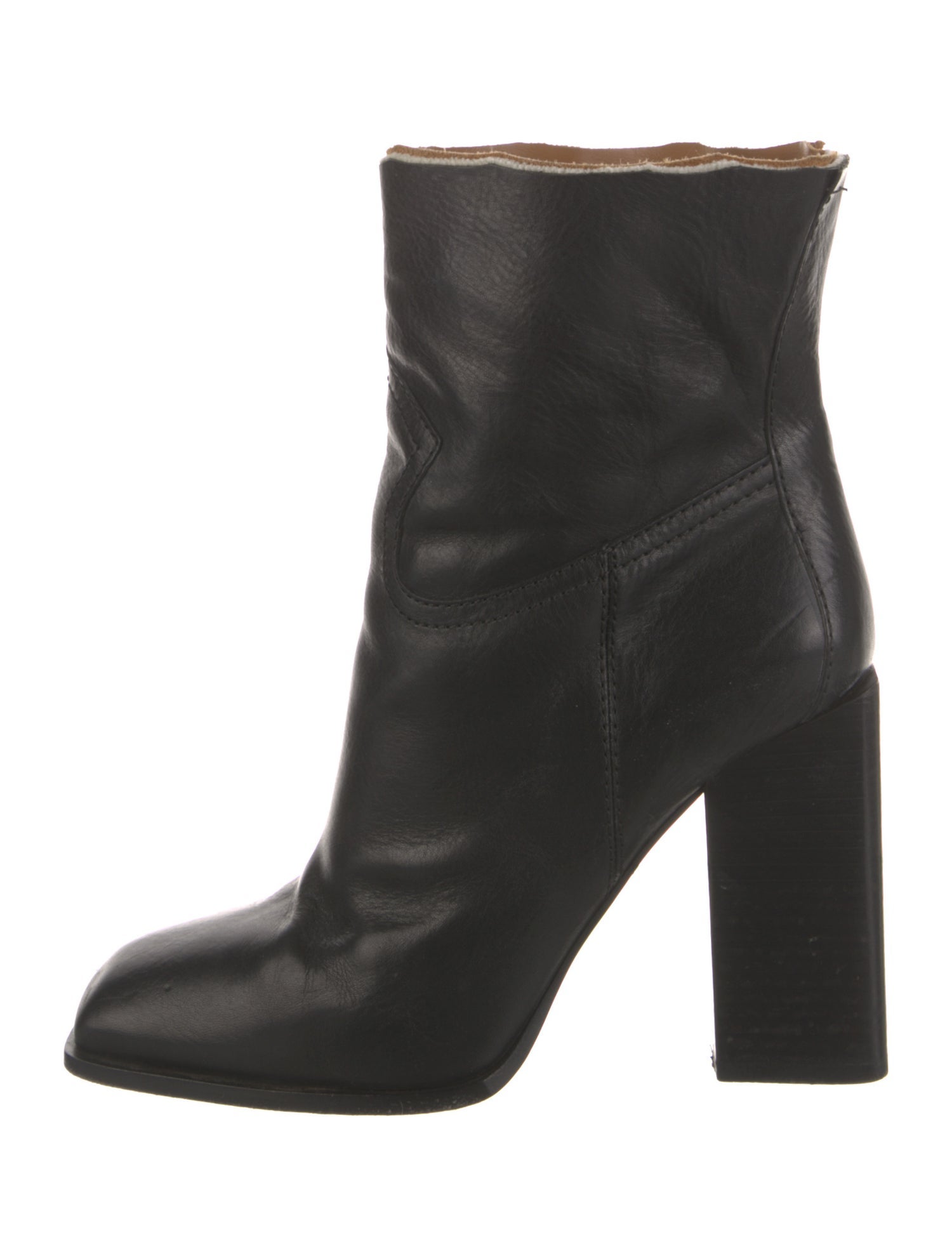 Saint Laurent Leather Distressed Accents Boots