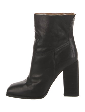 Saint Laurent Leather Distressed Accents Boots