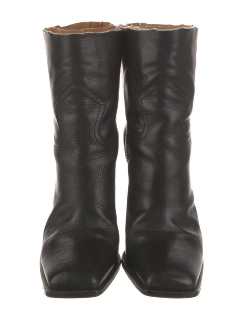Saint Laurent Leather Distressed Accents Boots