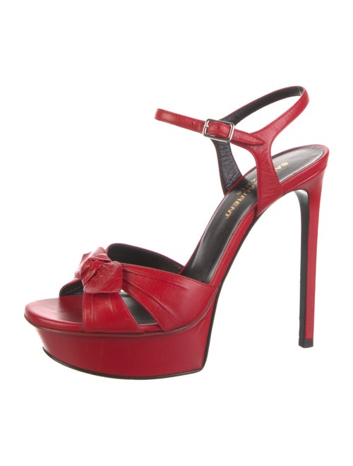 Saint Laurent Leather Bow Accents Sandals