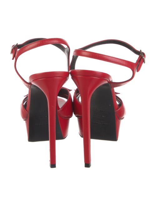 Saint Laurent Leather Bow Accents Sandals