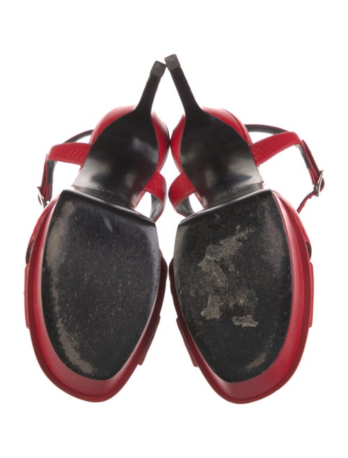 Saint Laurent Leather Bow Accents Sandals