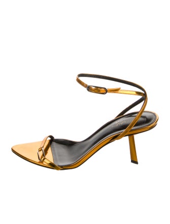 Saint Laurent Leather Chain-Link Accents Sandals