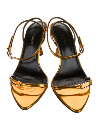 Saint Laurent Leather Chain-Link Accents Sandals