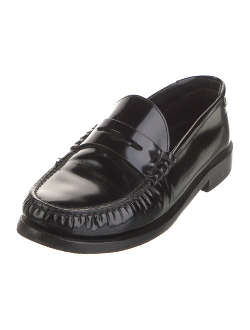 Saint Laurent Patent Leather Ruffle Embellishment Loafers