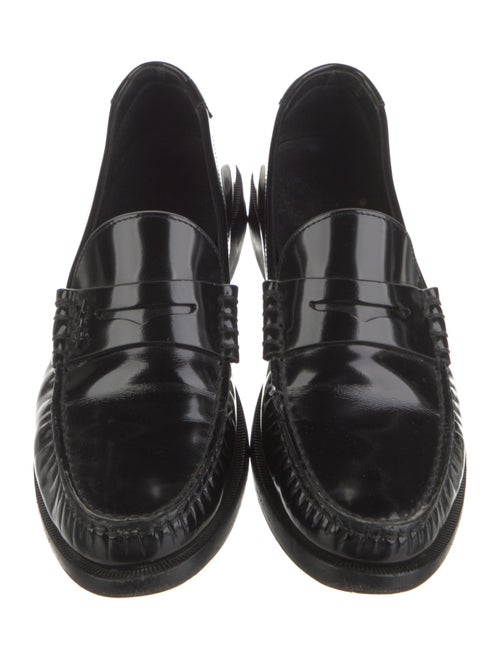 Saint Laurent Patent Leather Ruffle Embellishment Loafers
