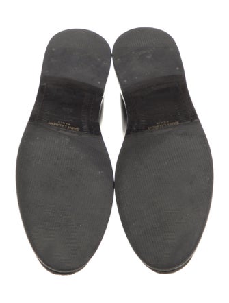 Saint Laurent Patent Leather Ruffle Embellishment Loafers