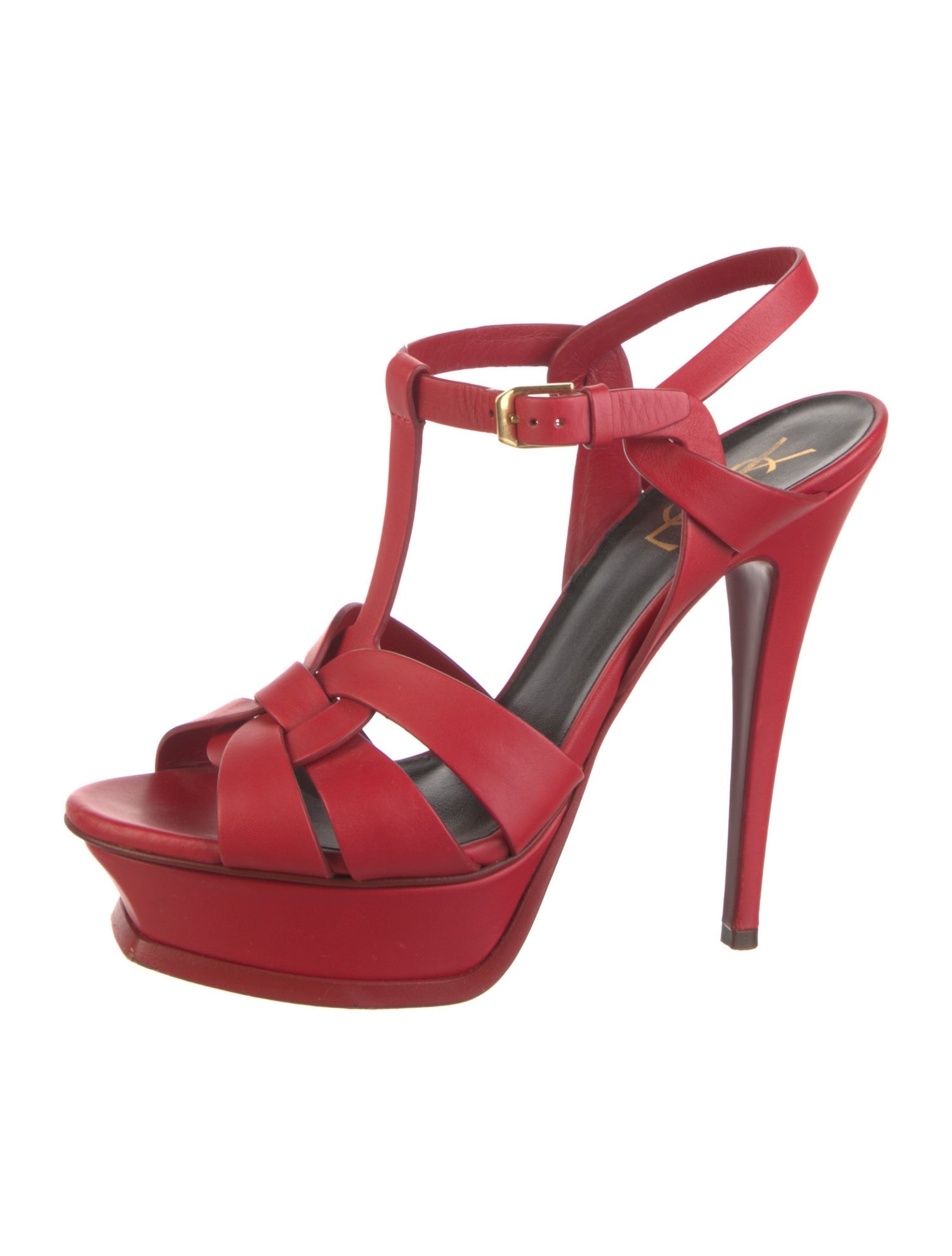 Saint Laurent Leather T-Strap Sandals