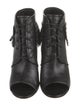 Saint Laurent Leather Studded Accents Lace-Up Boots