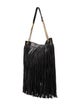 Saint Laurent Leather Grace Fringe Hobo Bag Large