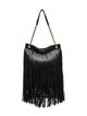 Saint Laurent Leather Grace Fringe Hobo Bag Large