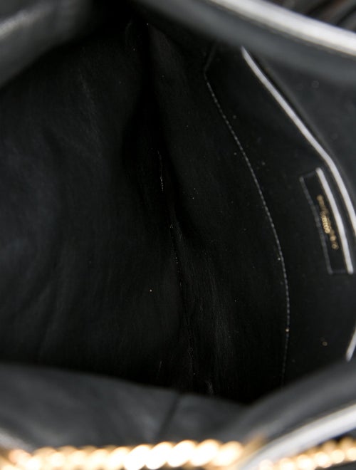 Saint Laurent Leather Grace Fringe Hobo Bag Large