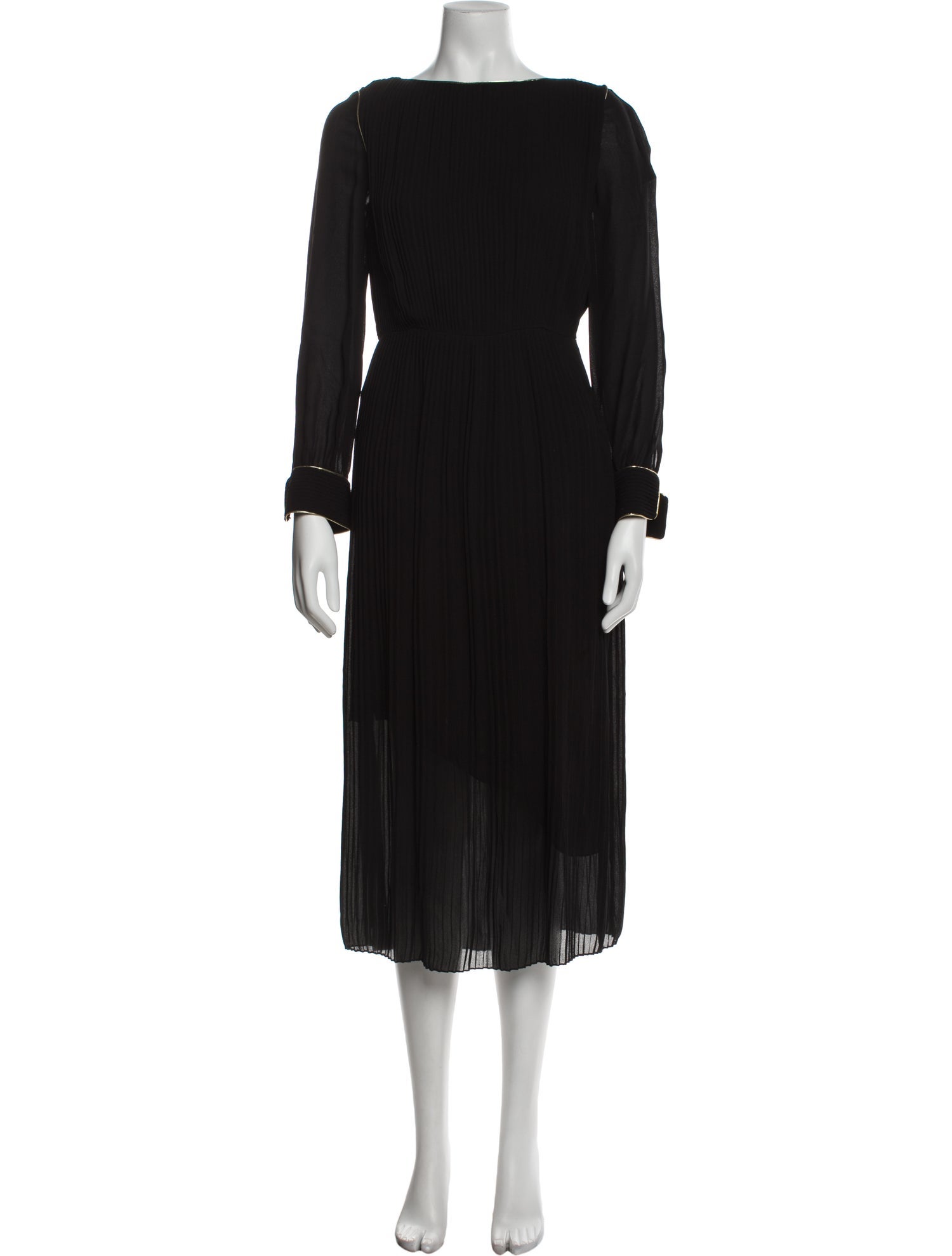 Saint Laurent Bateau Neckline Long Dress