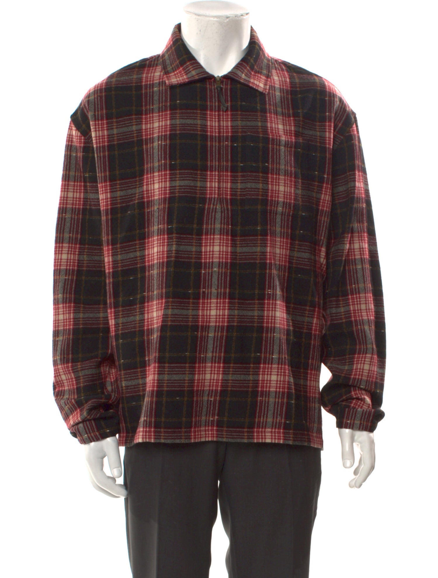 Saint Laurent Virgin Wool Plaid Print Shirt