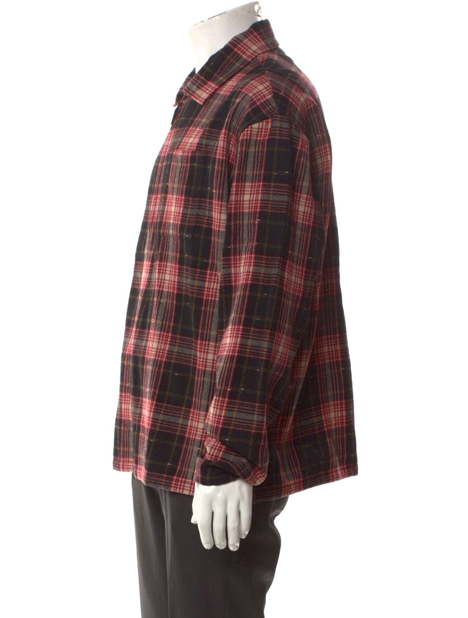 Saint Laurent Virgin Wool Plaid Print Shirt