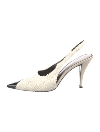 Saint Laurent Colorblock Pattern Slingback Pumps