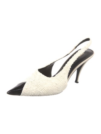 Saint Laurent Colorblock Pattern Slingback Pumps