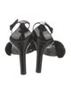 Saint Laurent Patent Leather Fur Trim Sandals