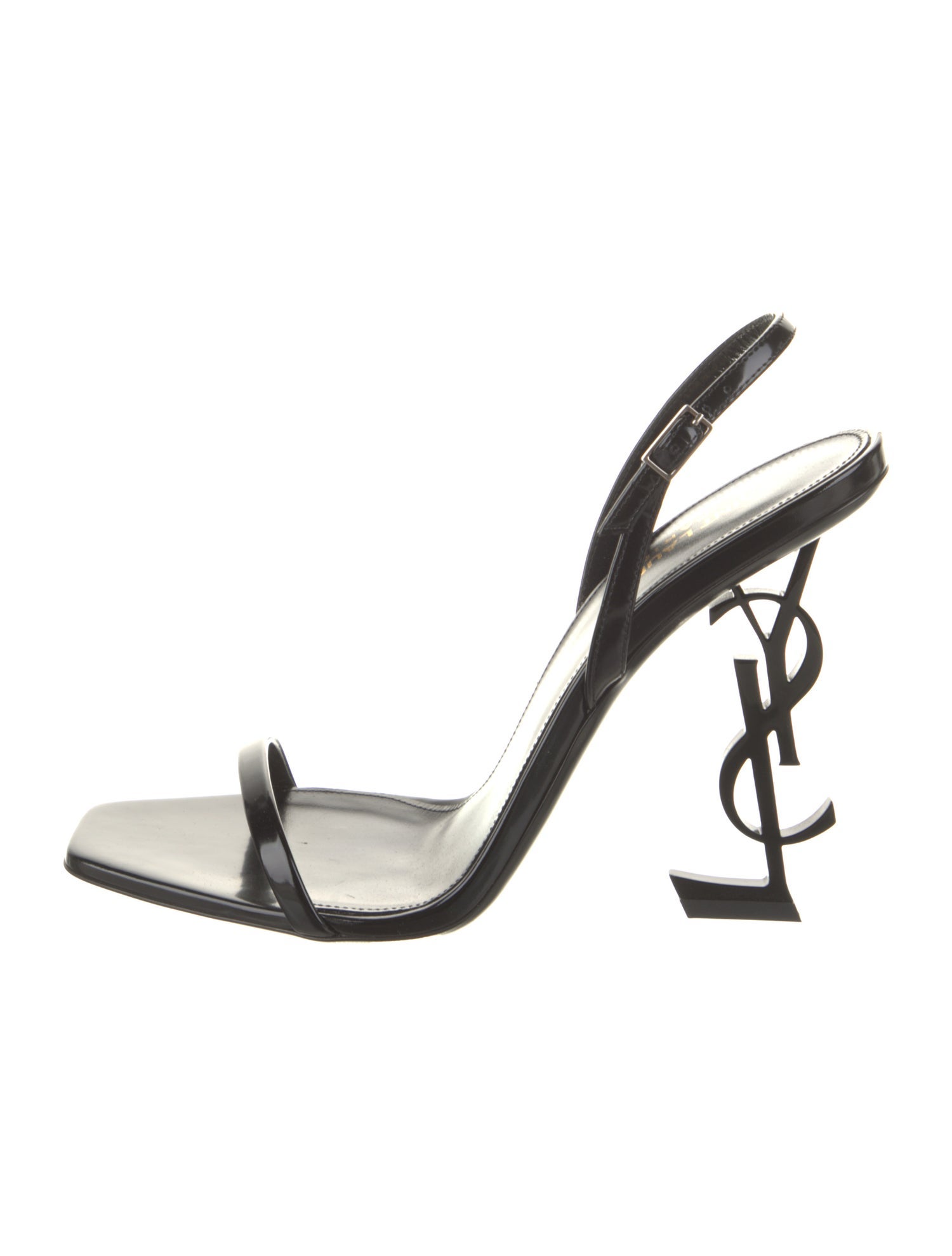 Saint Laurent Patent Leather Slingback Sandals