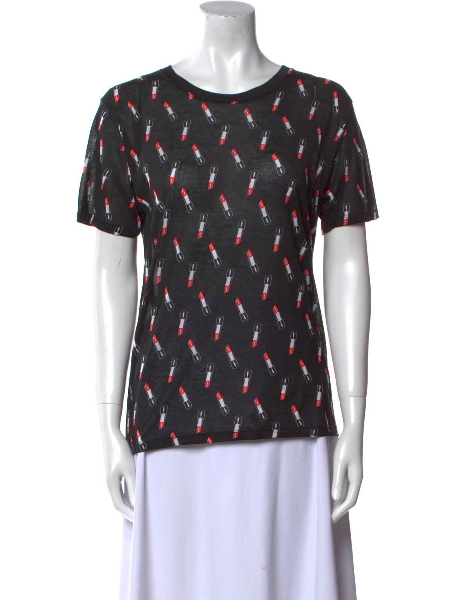 Saint Laurent Printed Crew Neck T-Shirt