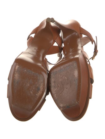Saint Laurent Leather T-Strap Sandals