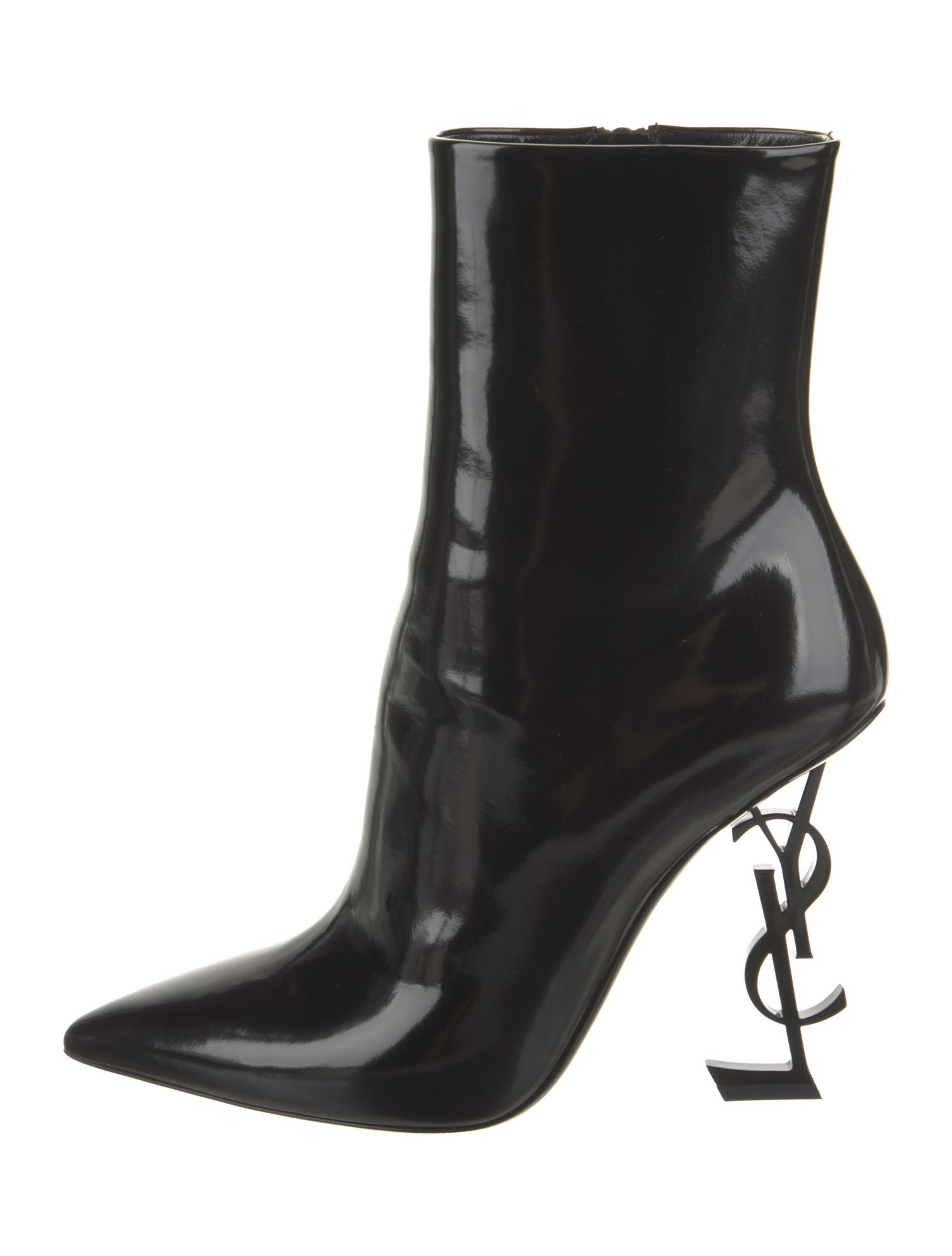 Saint Laurent Patent Leather Lace-Up Boots