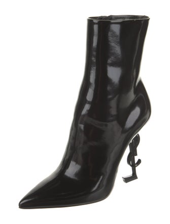 Saint Laurent Patent Leather Lace-Up Boots