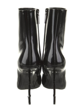 Saint Laurent Patent Leather Lace-Up Boots