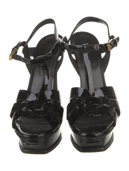 Saint Laurent Patent Leather T-Strap Sandals