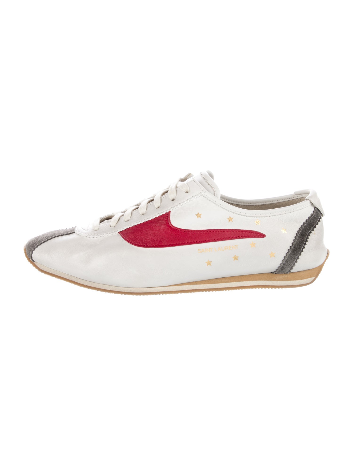 Saint Laurent Leather Colorblock Pattern Sneakers