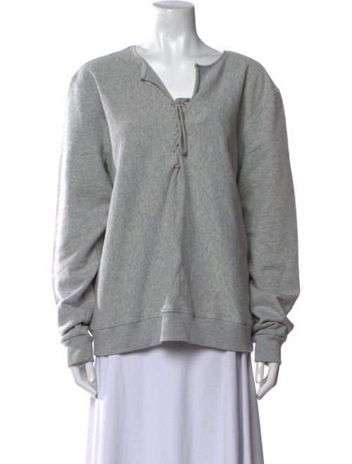 Saint Laurent V-Neck Long Sleeve Sweatshirt