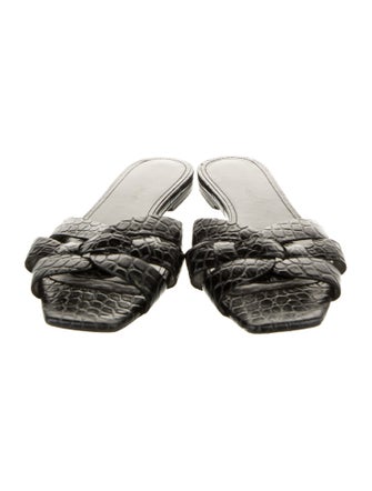 Saint Laurent Crocodile Animal Print Slides