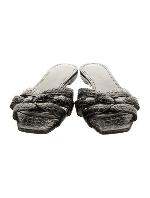 Saint Laurent Crocodile Animal Print Slides
