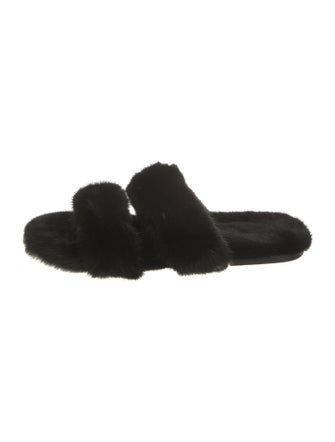 Saint Laurent Fur Slides