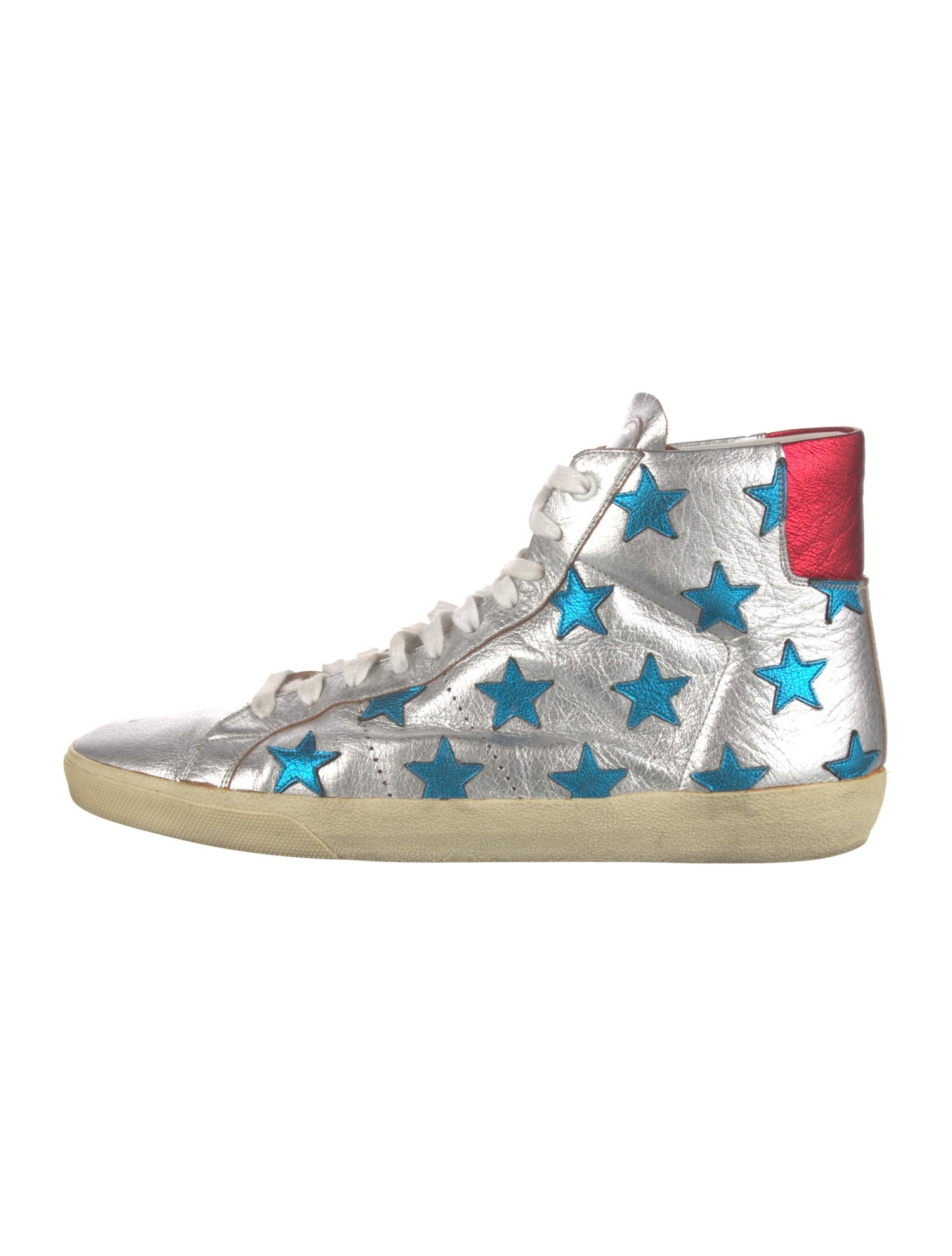 Saint Laurent Leather Printed Sneakers