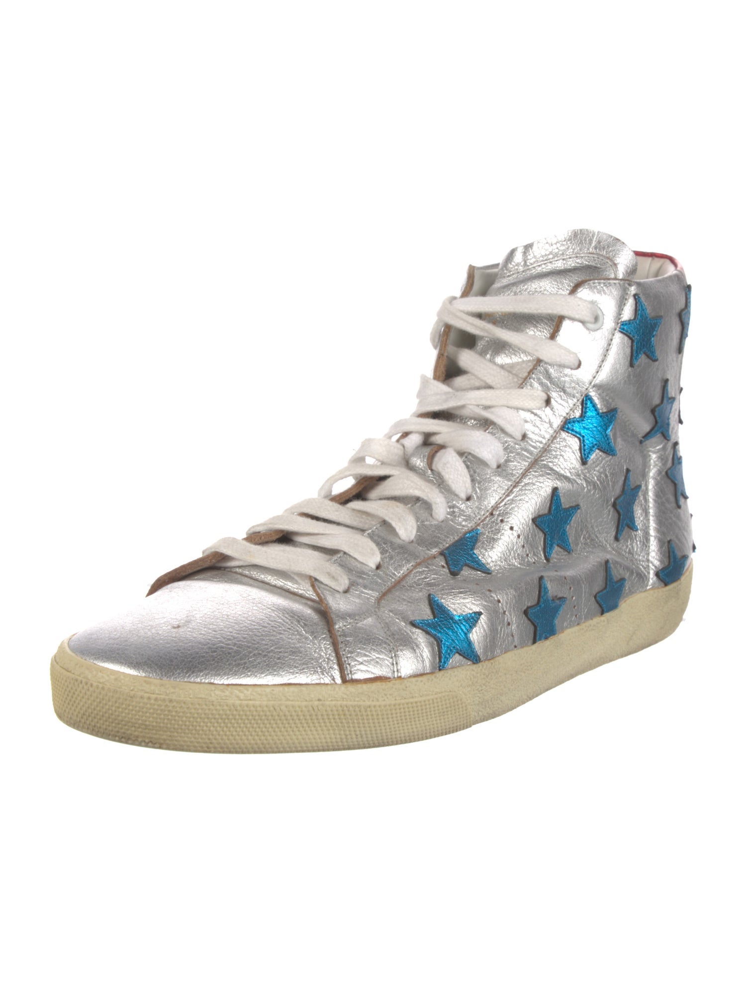 Saint Laurent Leather Printed Sneakers