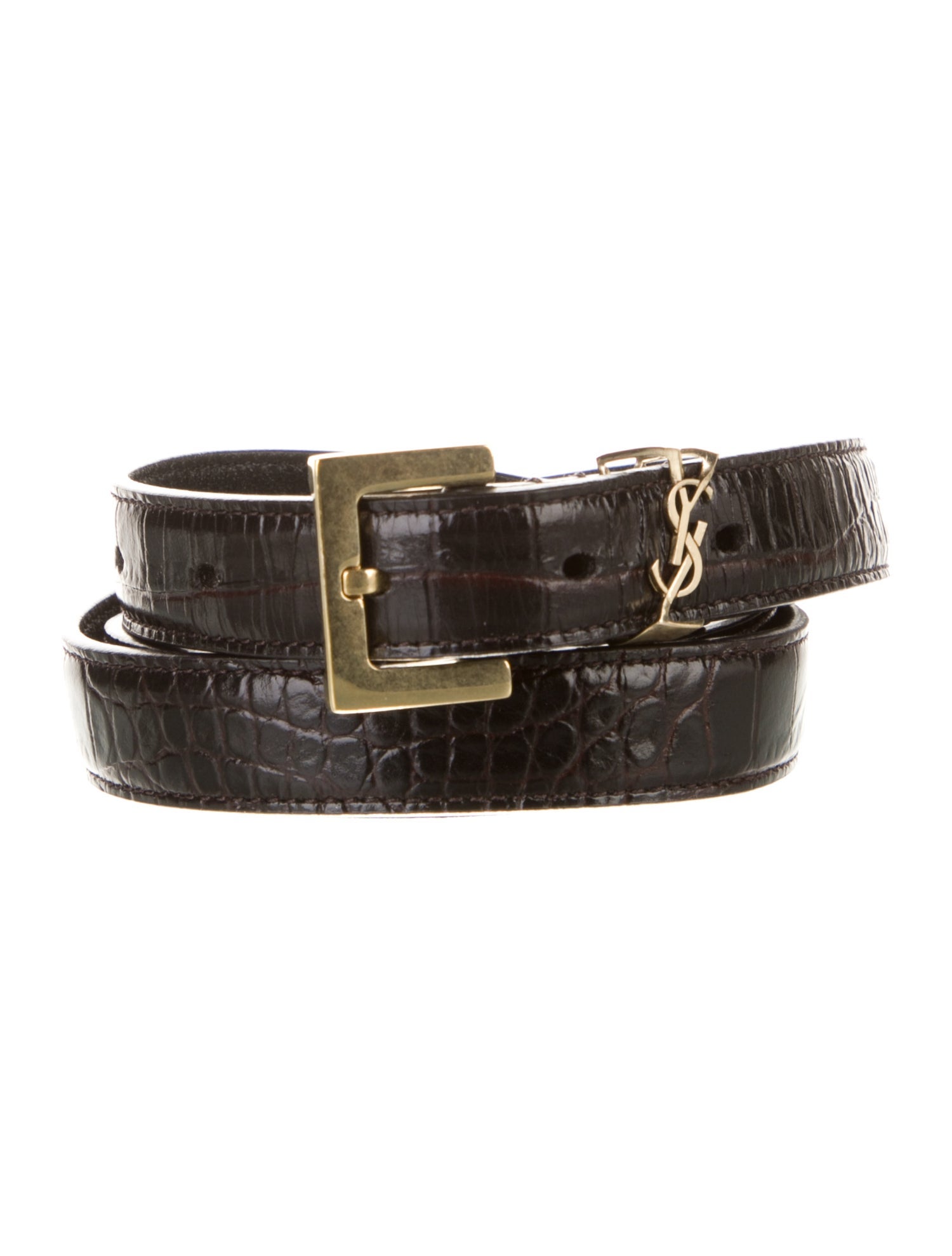 Saint Laurent Skinny Leather Belt