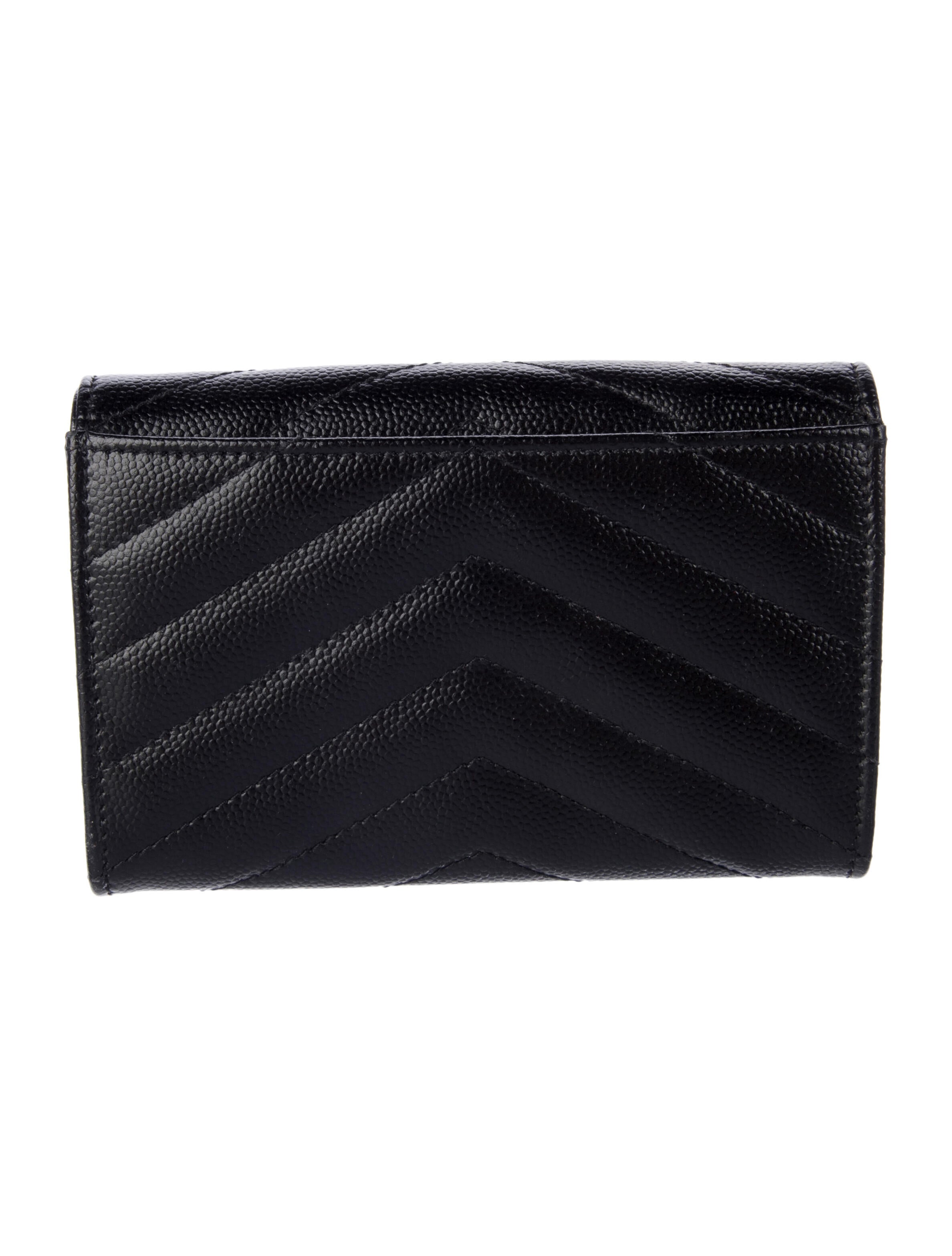 Saint Laurent Grain De Poudre Leather Compact Wallet