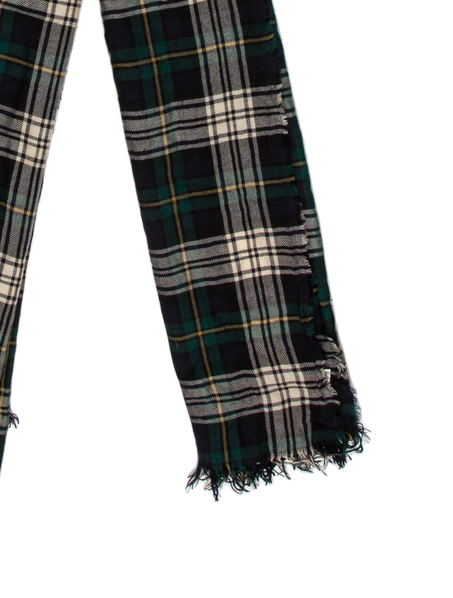 Saint Laurent Cashmere Plaid Print Scarf
