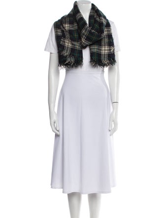 Saint Laurent Cashmere Plaid Print Scarf