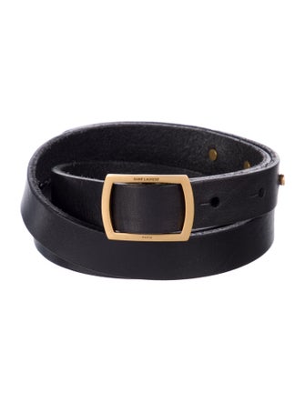 Saint Laurent Skinny Leather Belt