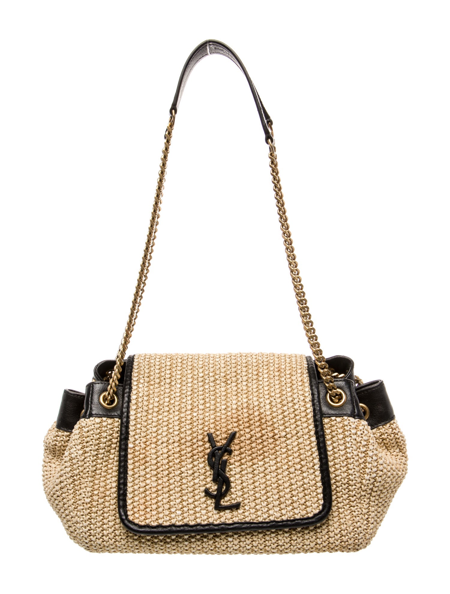 Saint Laurent Raffia Raffia Nolita Chain Bag Small