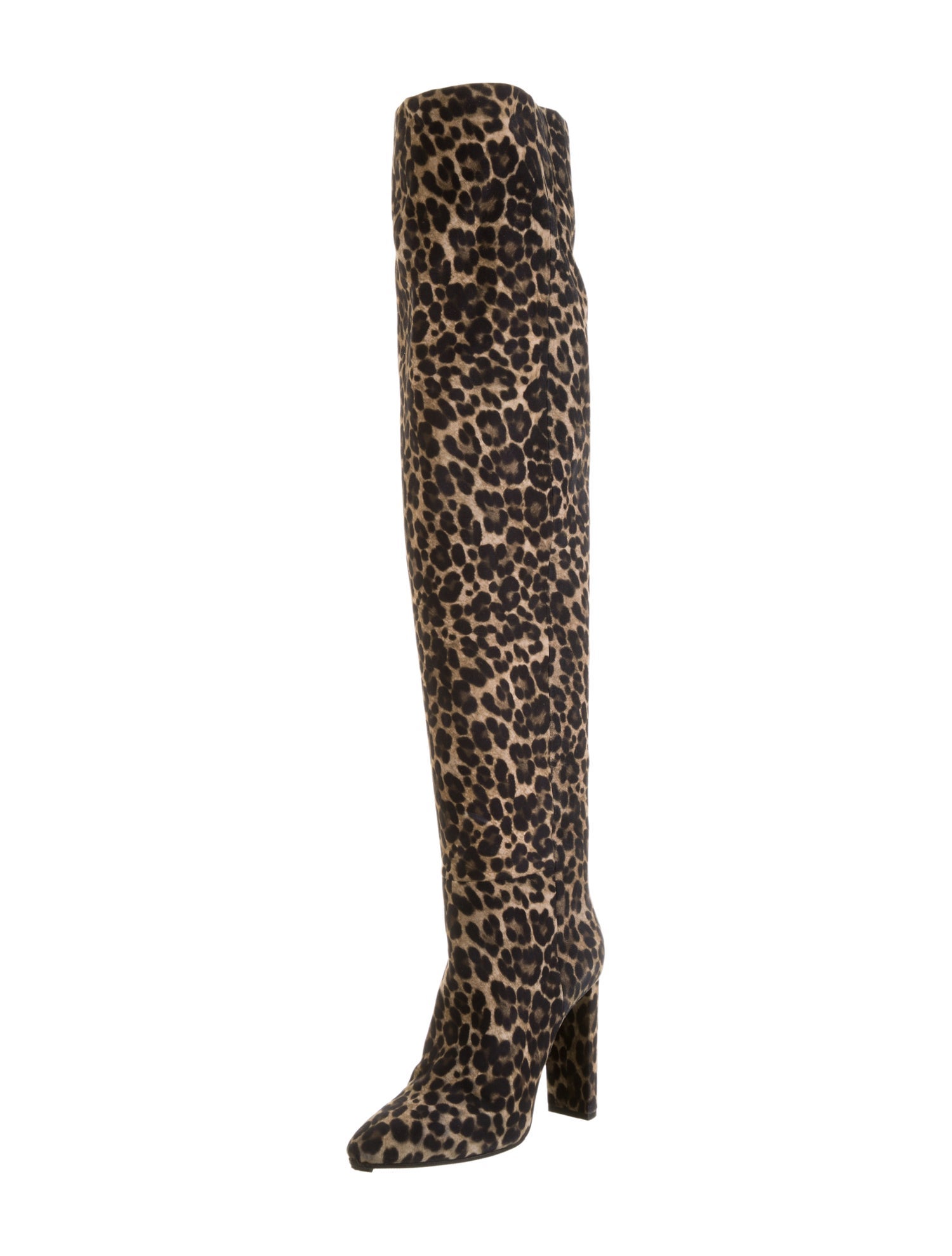 Saint Laurent Suede Animal Print Boots