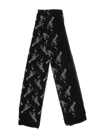 Saint Laurent Cashmere Floral Print Scarf