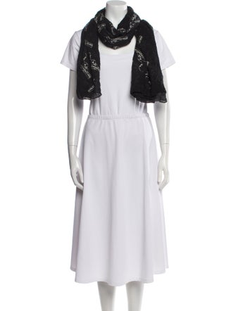 Saint Laurent Cashmere Floral Print Scarf