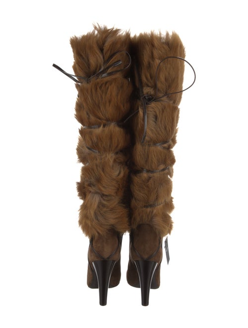 Saint Laurent Fur Slouch Boots